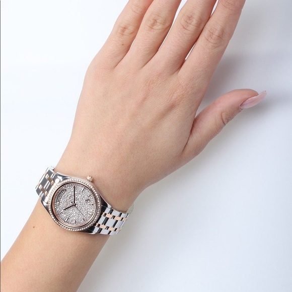 MICHAEL KORS KILEY ROSE GOLD SILVER TONE WATCH